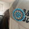 Bright Blue Turquoise Cluster Hat Genuine Pin/Broach or Pendant