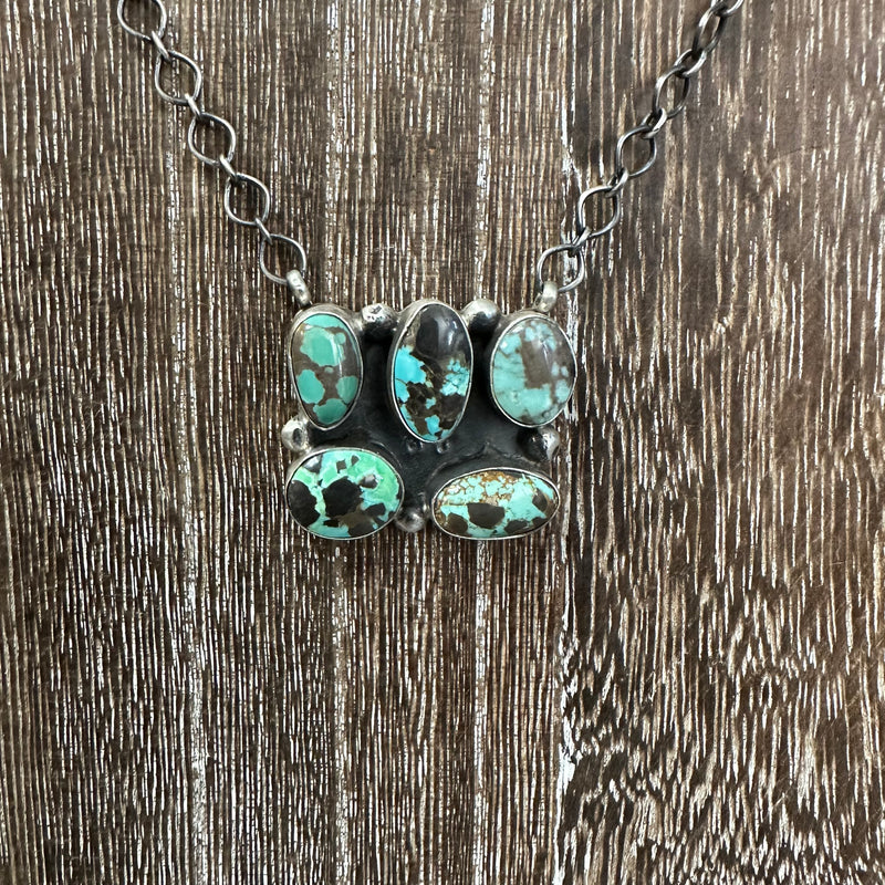 Rare 6 Stone Turquoise Genuine Necklace