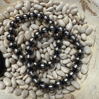 10mm Navajo Pearl Stretchy Sterling Silver Bracelet - Country Lace Boutique