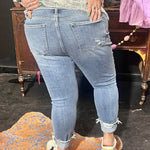Lightwash Distressed Bottom Judy Blue Skinny Jeans