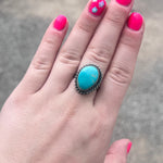 Pear Shaped Turquoise with Rope Detail Genuine Ring
