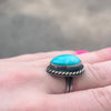 Pear Shaped Turquoise with Rope Detail Genuine Ring