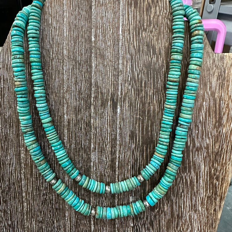 18 inch Rolled Turquoise Genuine Necklace