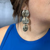 3 Stamped Concho Genuine Earring