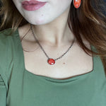 Simply Red Spiny Genuine Necklace