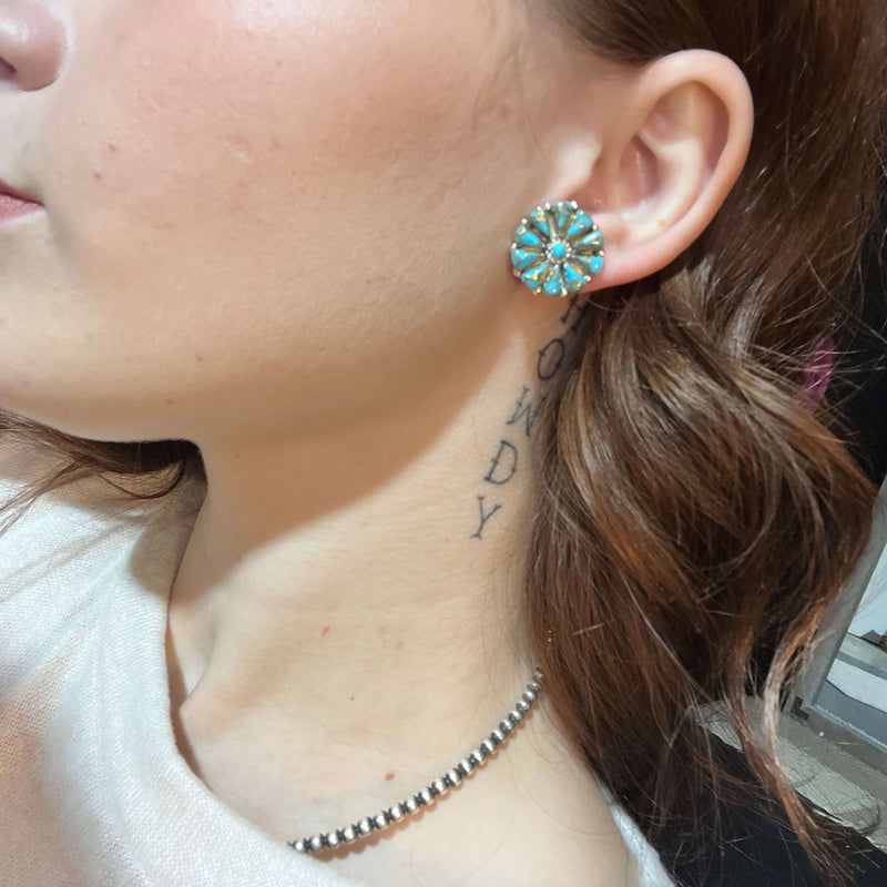 Cluster turquoise store earrings