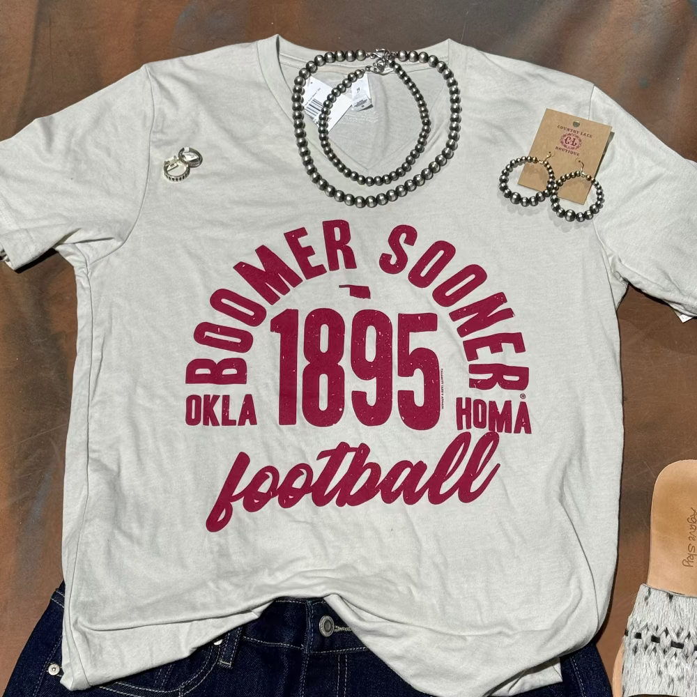 University_of_Oklahoma_Vintage_Arch_Boomer_Sooner_V_Neck_Short_Sleeve_T_Shirt
