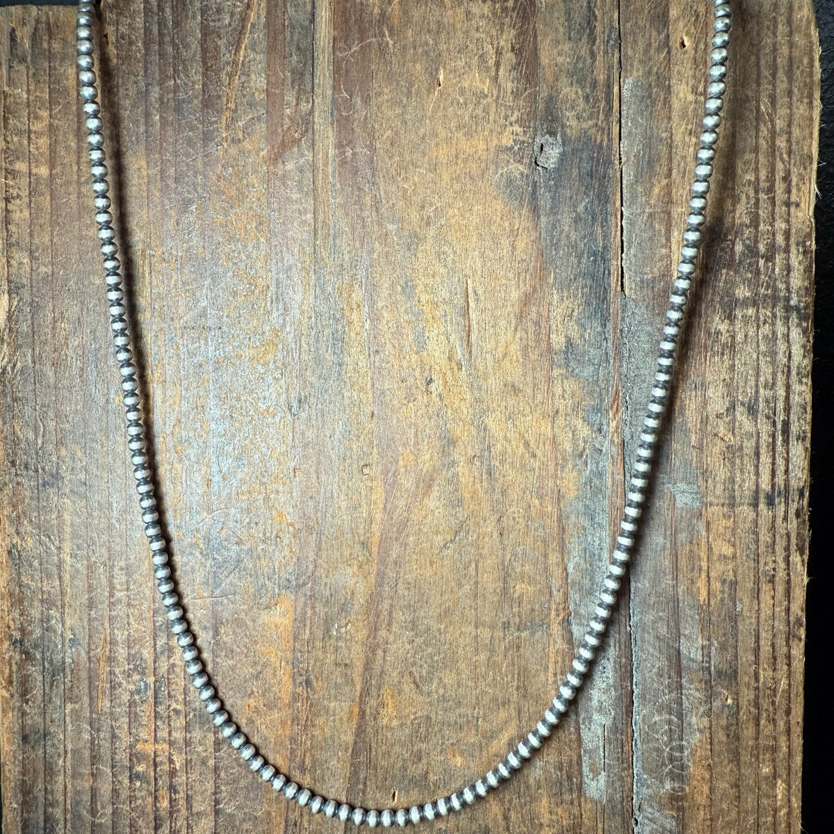 20 inch 3mm Sterling Silver Navajo Pearl Necklace