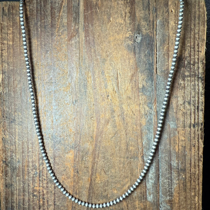 20 inch 3mm Sterling Silver Navajo Pearl Necklace
