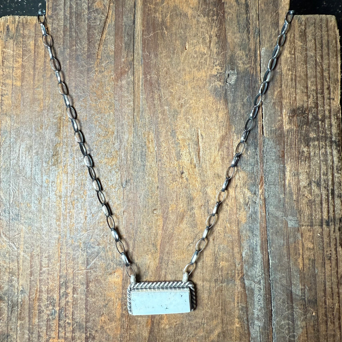 White Buffalo Bar Sterling Silver Sterling Silver Necklace