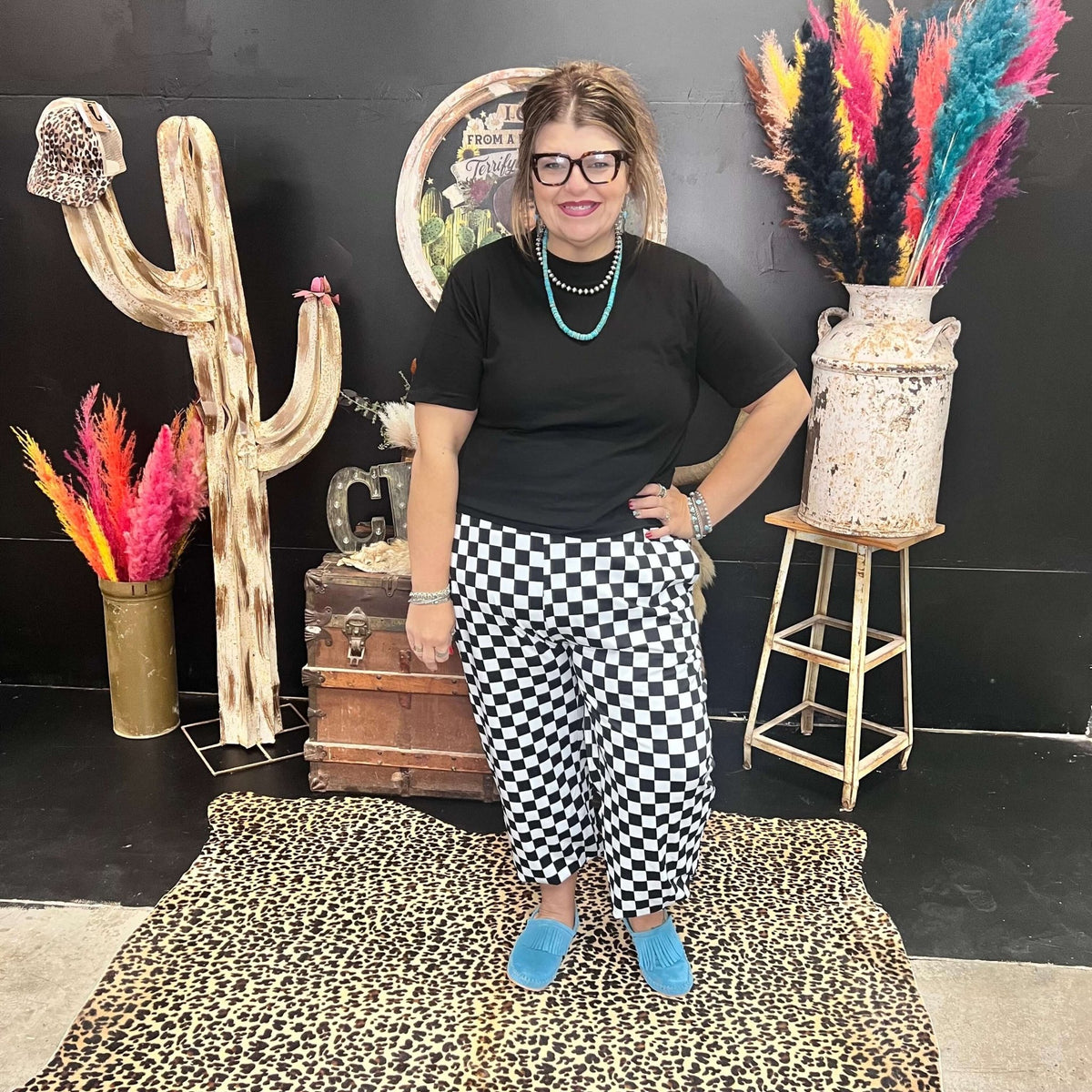 Around The Track Checkered Joggers - Country Lace Boutique