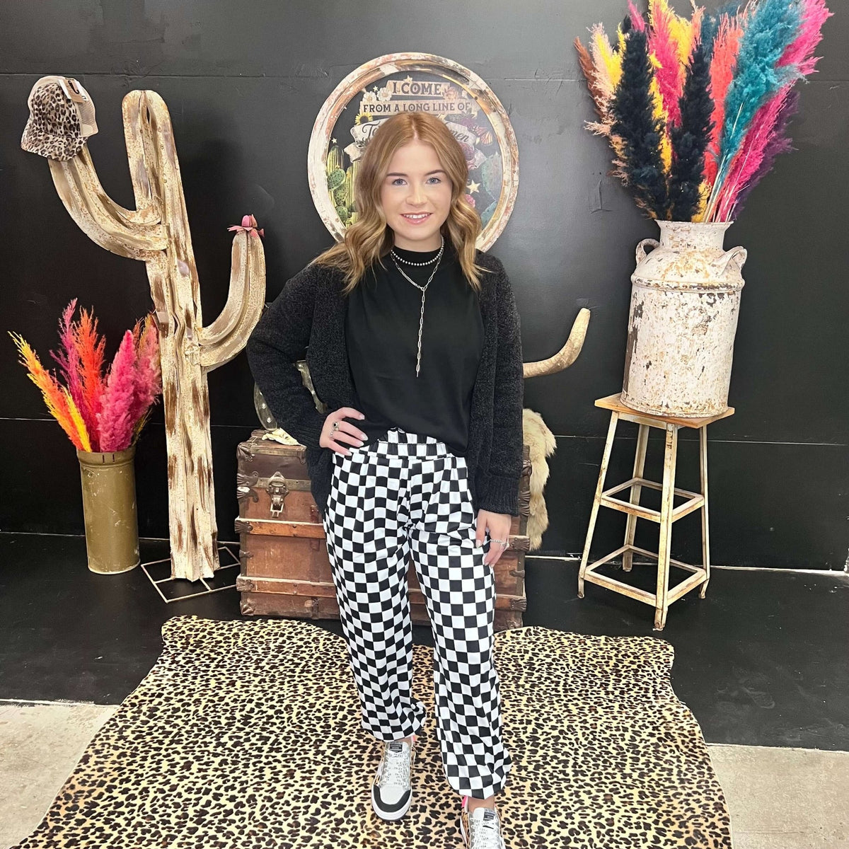Around The Track Checkered Joggers - Country Lace Boutique