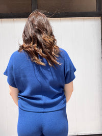 Blue Waffle Dolman Sleeve Top - Country Lace Boutique