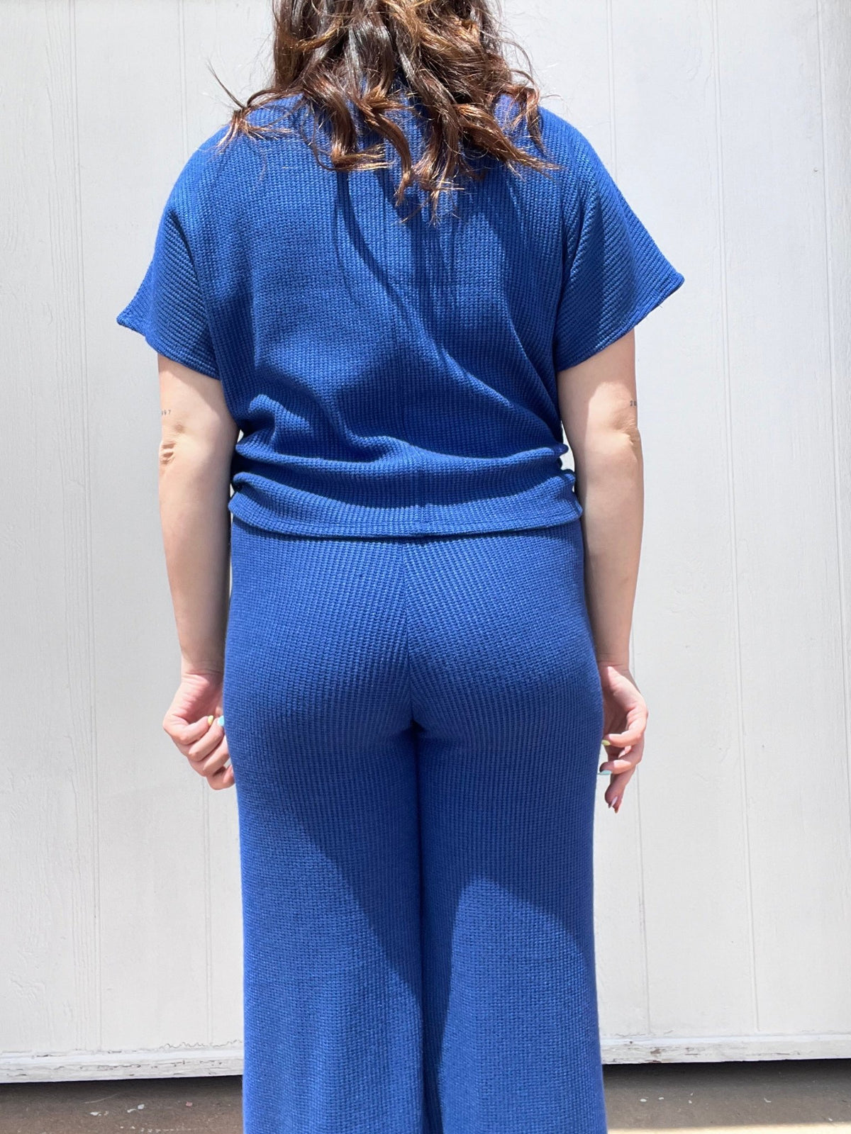 Blue Waffle Soft Pants - Country Lace Boutique