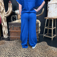 Blue Waffle Soft Pants - Country Lace Boutique