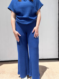 Blue Waffle Soft Pants - Country Lace Boutique