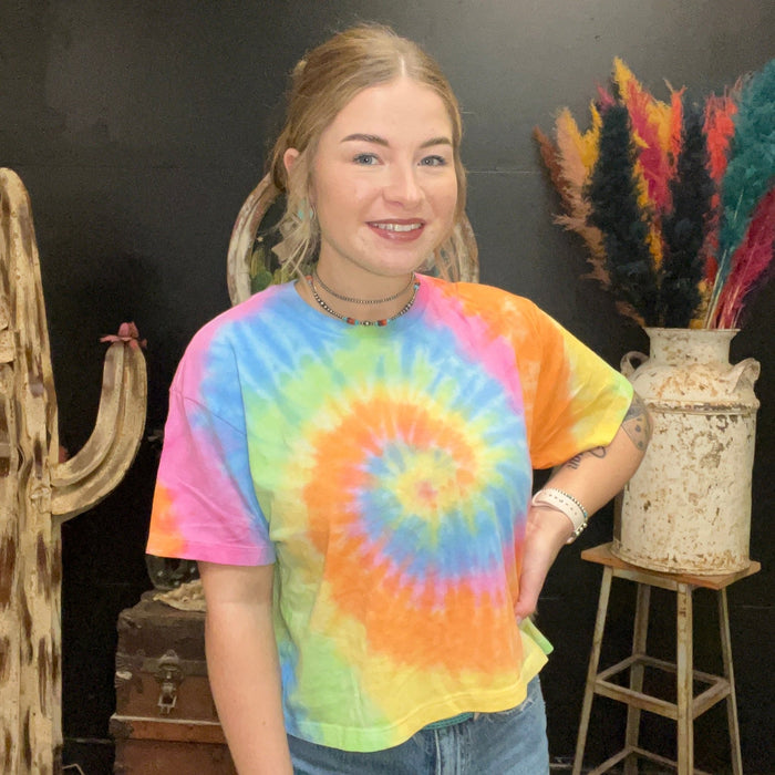 Boxy Tie Dye Crop Top - Country Lace Boutique