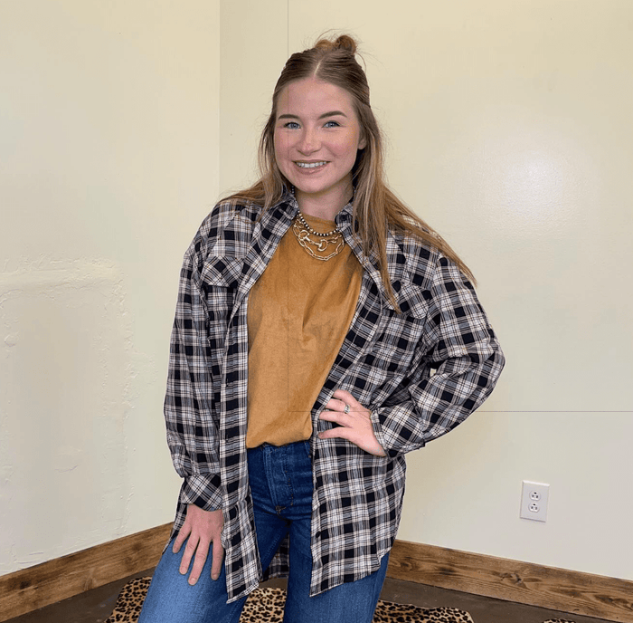 Camel Brown Suede Like Short Sleeve Shirt - Country Lace Boutique