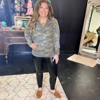 Camo Soft V Neck Top - Country Lace Boutique