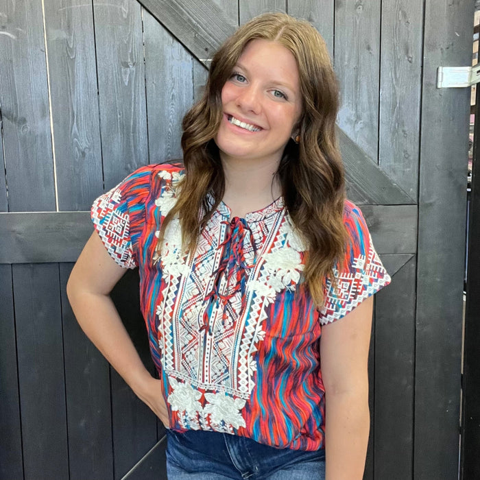 Colorful Savannah Jane Top - Country Lace Boutique