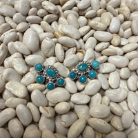 Dainty Half Cluster Turquoise Post Stud Sterling Silver Earring - Country Lace Boutique