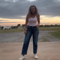 Dark Wash Mid Rise Ankle Boyfriend Turn Cuffed Risen Jeans - Country Lace Boutique