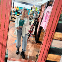 Denim Star Button Down Shirt/ Cardigan Top - Country Lace Boutique
