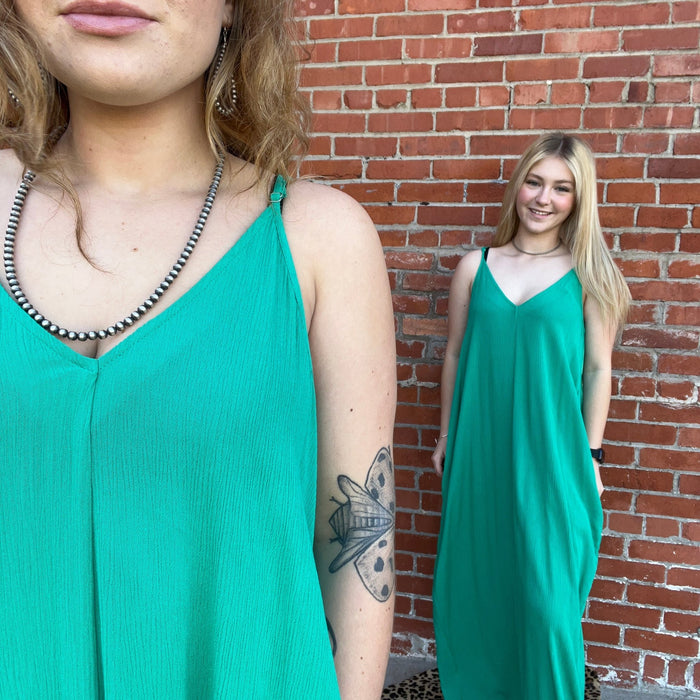 Green Dress with Pockets - Country Lace Boutique