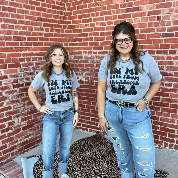 Heather Grey Boys from Oklahoma V - Neck T-shirt - Country Lace Boutique