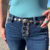 Floral Stamped Dainty Concho Belt