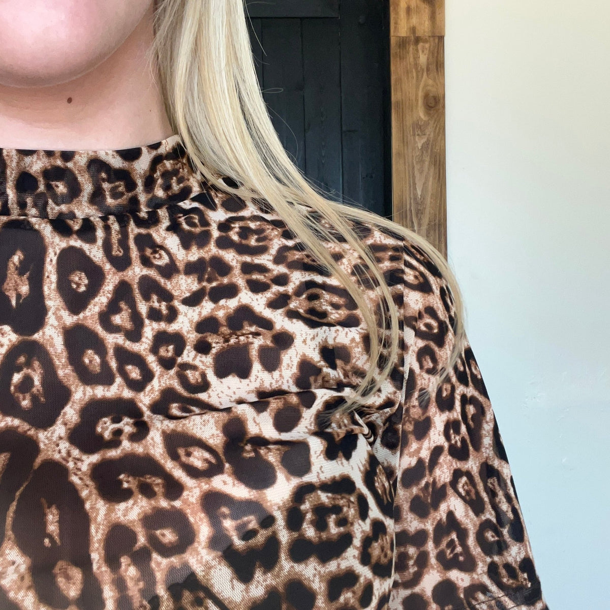 Leopard Stay Wild Mesh shortsleeve Top - Country Lace Boutique