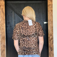Leopard Stay Wild Mesh shortsleeve Top - Country Lace Boutique