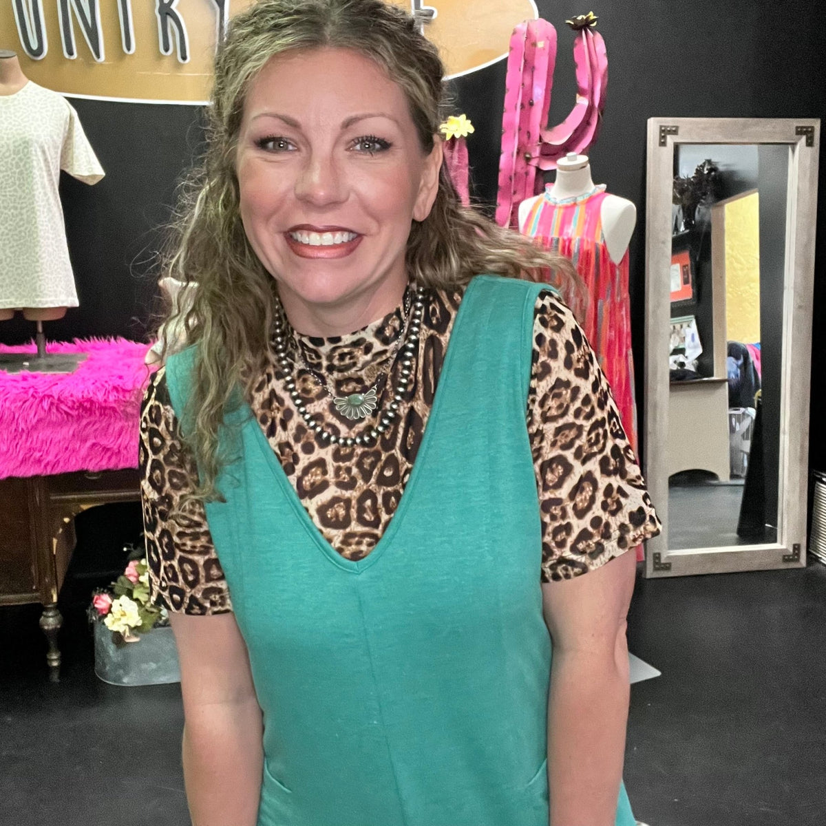 Leopard Stay Wild Mesh shortsleeve Top - Country Lace Boutique