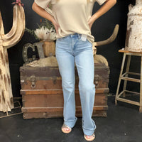 Light Wash High Rise Wide Leg 90's Risen Jeans - Country Lace Boutique