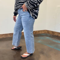 Light Wash Risen Crop Tummy Control Jeans - Country Lace Boutique