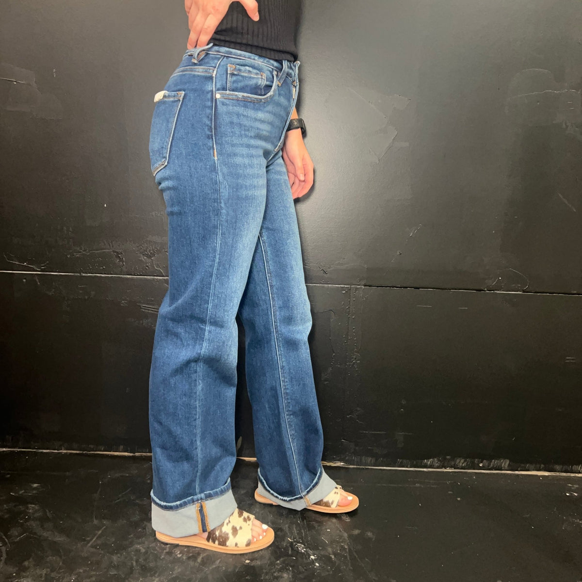 Medium Wash High - Rise Straight Risen Jeans - Country Lace Boutique