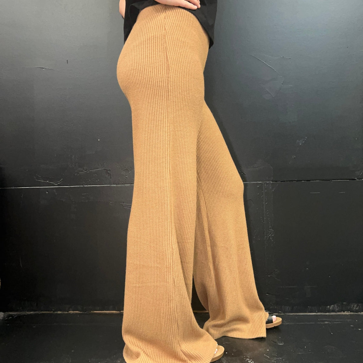 Mocha Tan Waffle Soft Pants - Country Lace Boutique