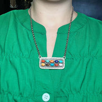 Multi Colored Stamped Detail Sterling Silver Necklace - Country Lace Boutique