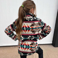 Natural Powder River Aztec Printed Fleece Pullover | youth large - Country Lace Boutique