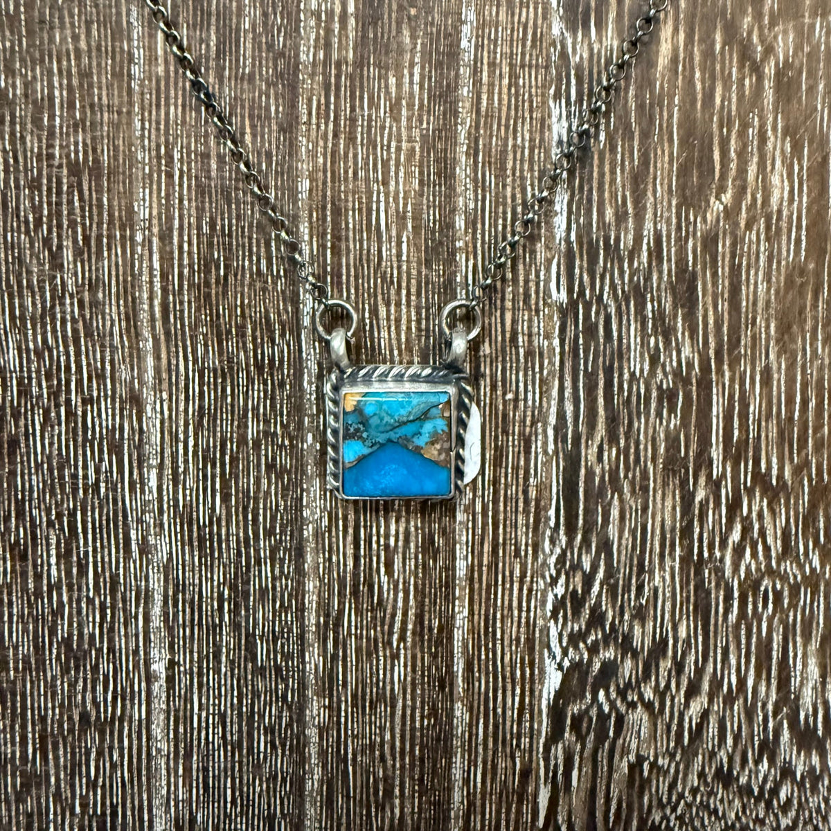 Orange Krush Braided Square Sterling Silver Necklace - Country Lace Boutique