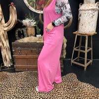 Pink Sleeveless Romper Jumpsuit w/ Pcokets - Country Lace Boutique