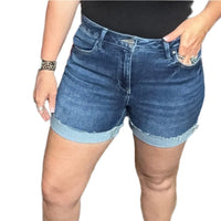 Risen High Rise Cuffed Dark Shorts - Country Lace Boutique