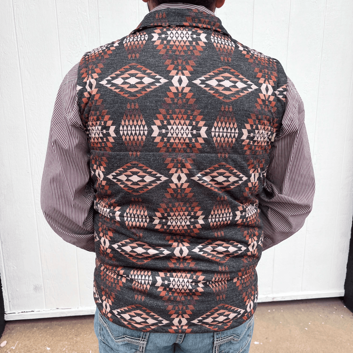 Rock & Roll Men's Brown Melange Printed Puffer Vest - Country Lace Boutique