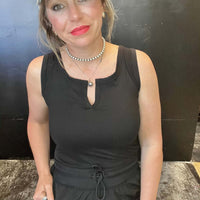 Sexy Black Tank Top Bodysuit size small - Country Lace Boutique