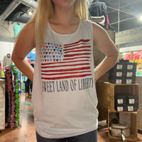 Sweet Land of Liberty (COMFORT COLORS TANK TOP) | Small - Country Lace Boutique