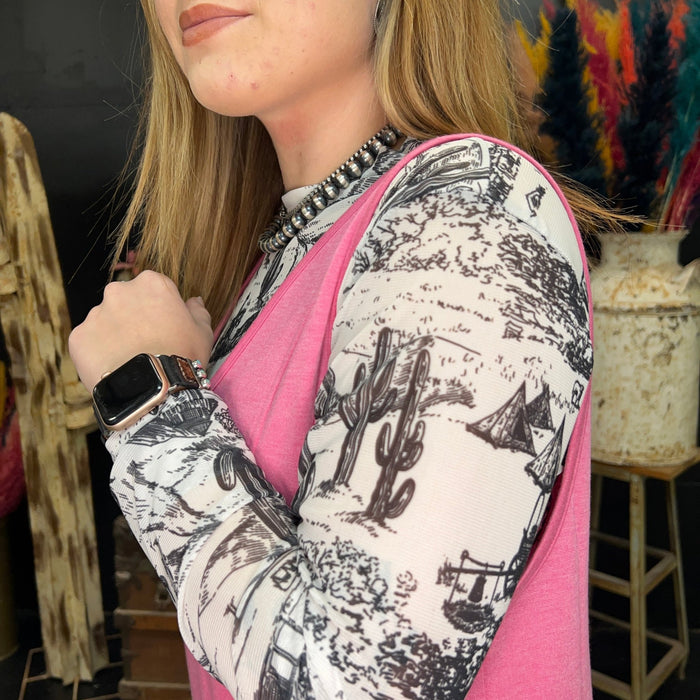 The Old Days Mesh Long sleeve Top - Country Lace Boutique