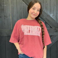 University of Oklahoma Modern Storyboard Crew Neck Comfort Color Short Sleeve T Shirt - Country Lace Boutique
