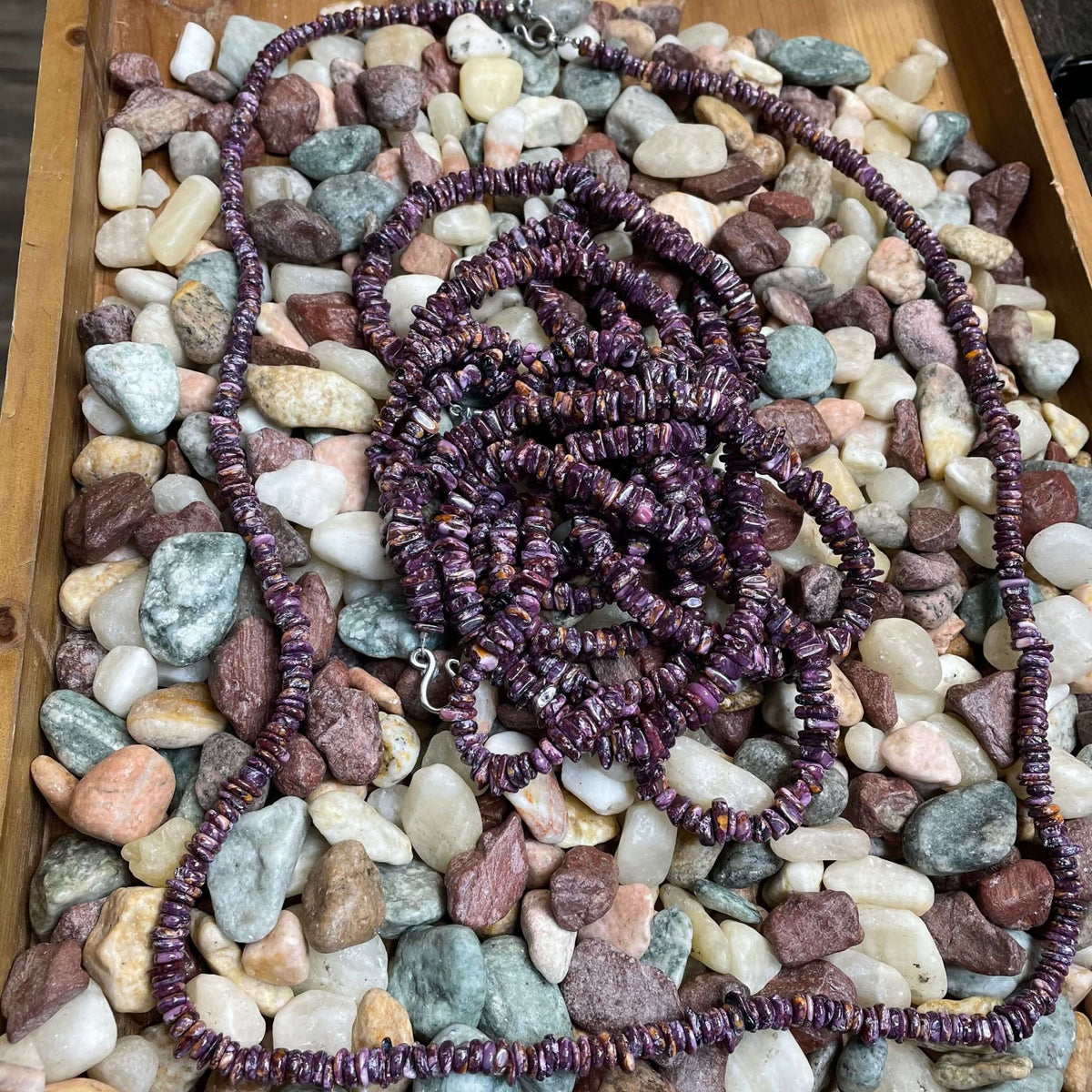 30 inch Sterling Silver Authentic Spiny Purple Chip Necklace - Country Lace Boutique