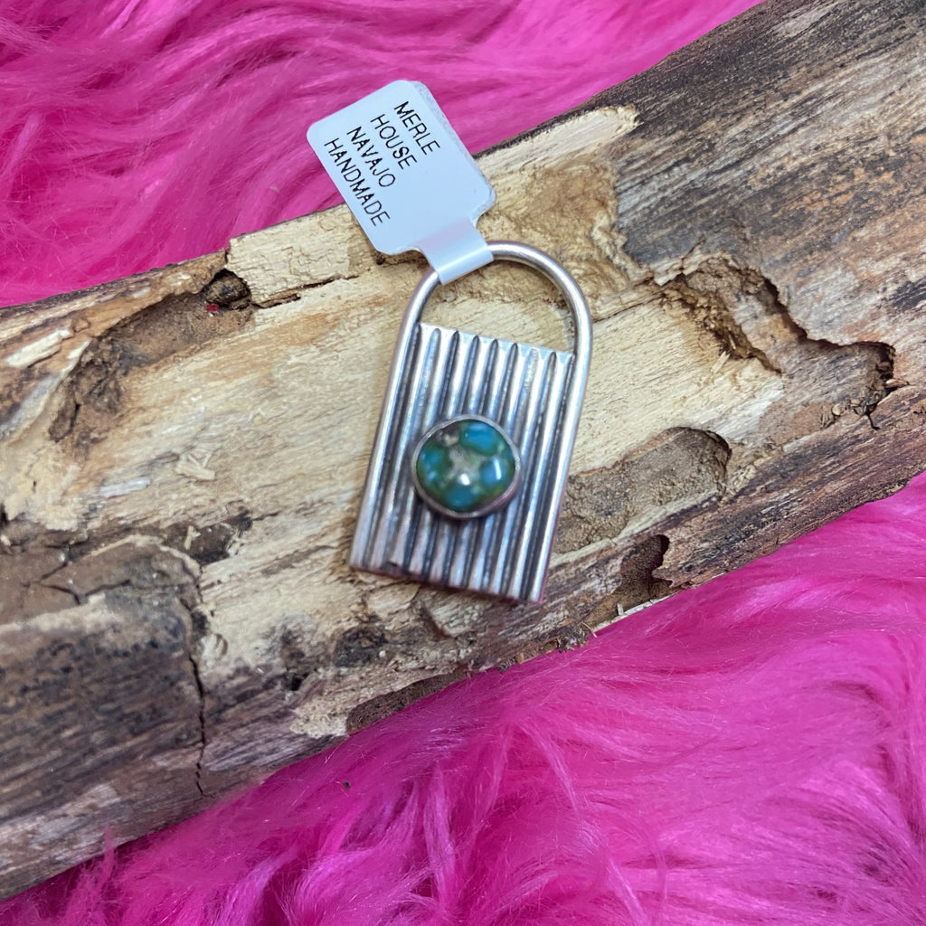 Royston Merle House Lock Pendant Genuine Turquoise - Country Lace Boutique