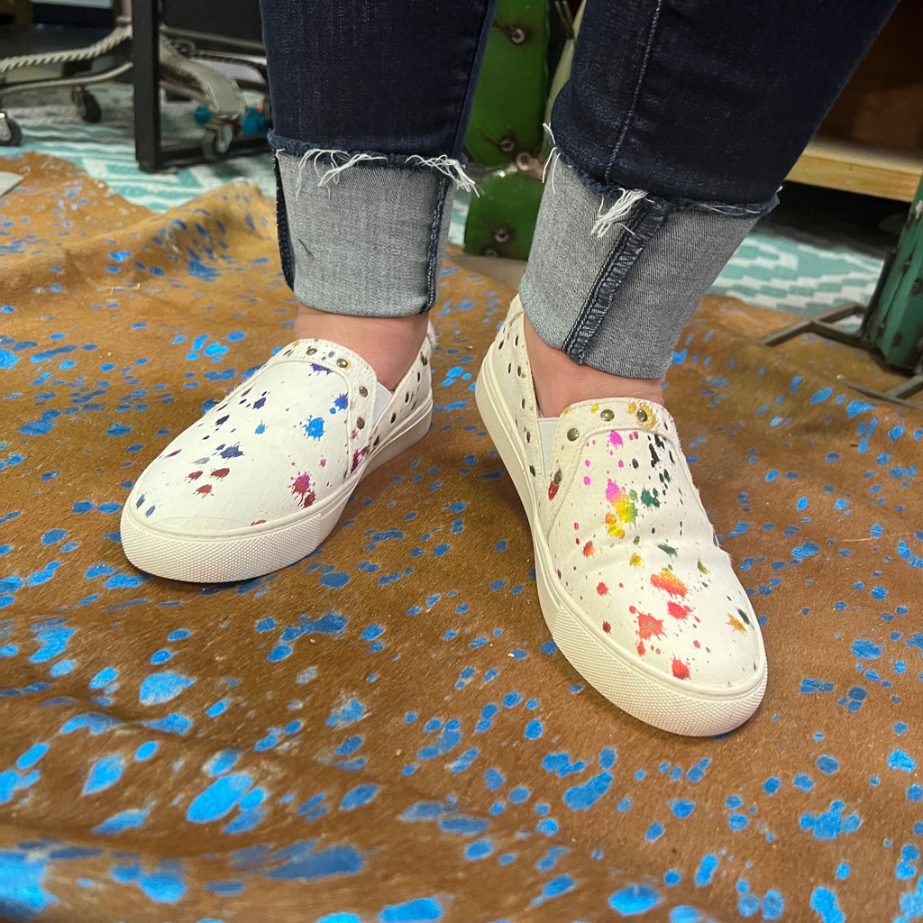 Rainbow Acidwash Corky Cowhide Slip-on Shoe size 7 - Country Lace Boutique